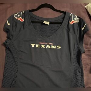 NWOT Houston Texans Nike Blue and Red Short Sleeve Jersey Size L